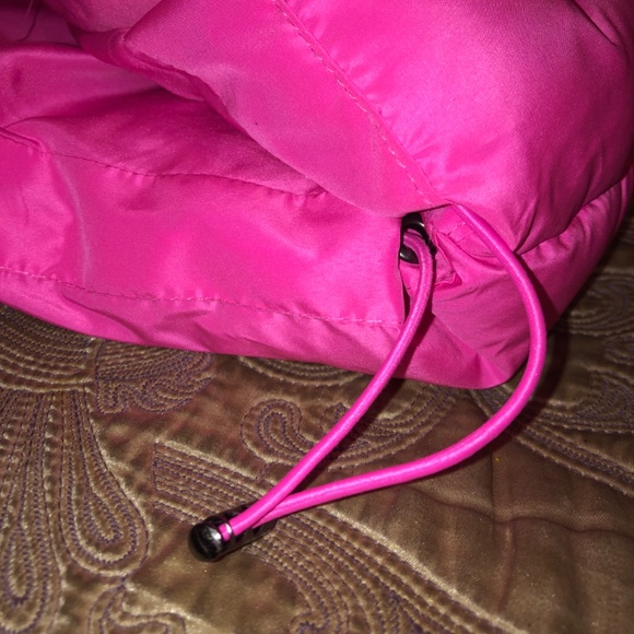 Hot Neon Pink Zip Up Puffer Vest - Picture 3 of 3